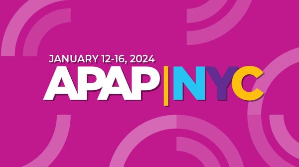 APAP|NYC 2024 logo on magenta backgroun