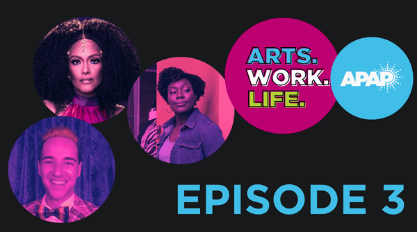 ARTS. WORK. LIFE. collage of 3 storytellers appearing in Season 3, Episode 3 of the podcast.